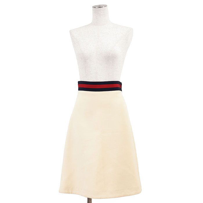 Gucci Sheer Line Web Stripe Wool Silk Skirt
