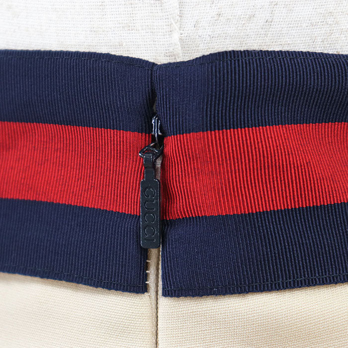 Gucci Sheer Line Web Stripe Wool Silk Skirt