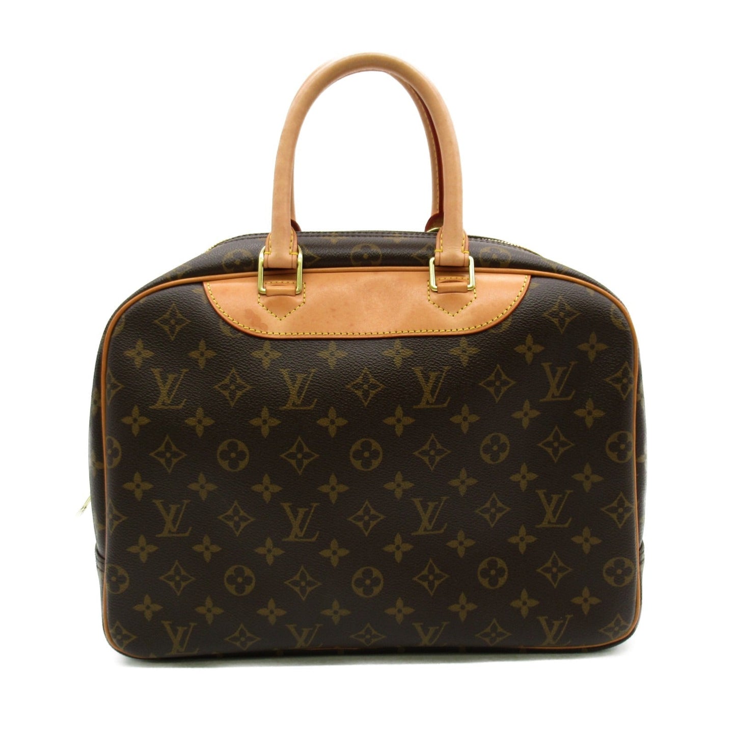 Louis Vuitton Deauville Handbag PVC Coated Canvas Monogram Brown