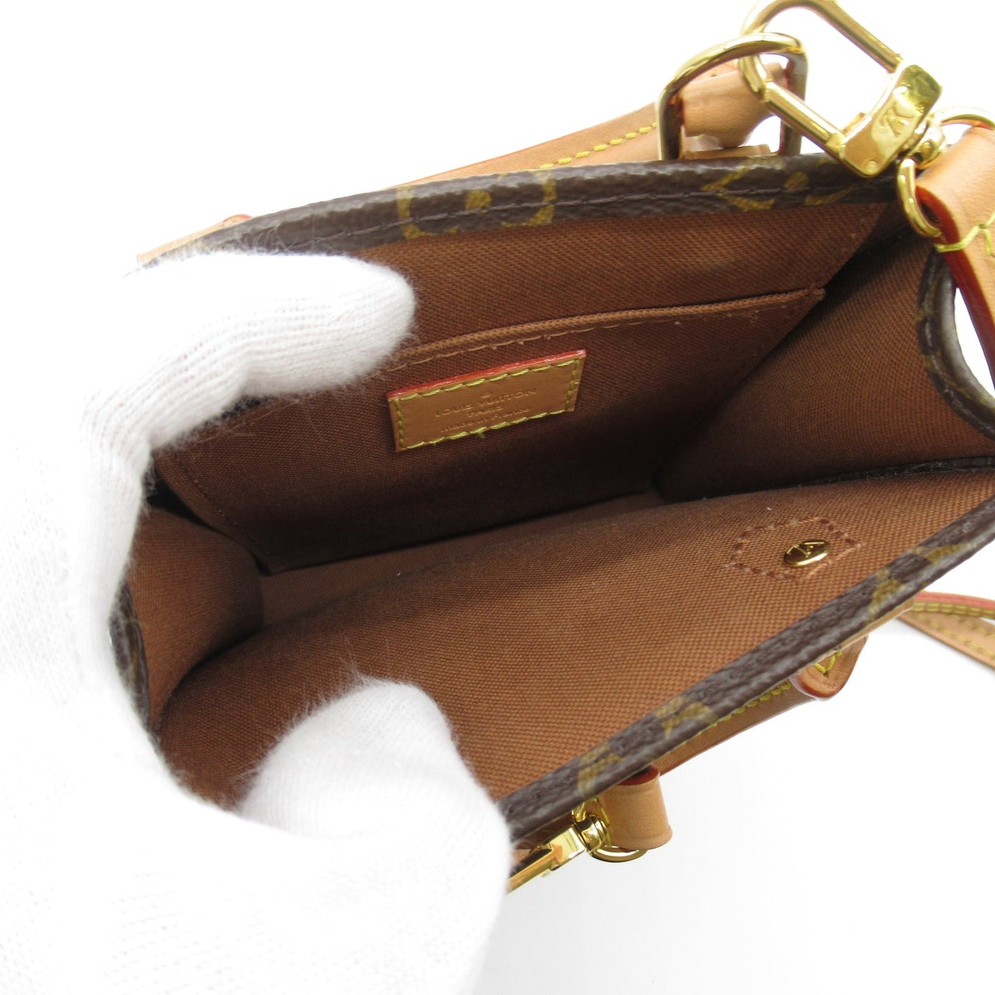 Louis Vuitton Petite Sac Plat Shoulder Bag Monogram Brown