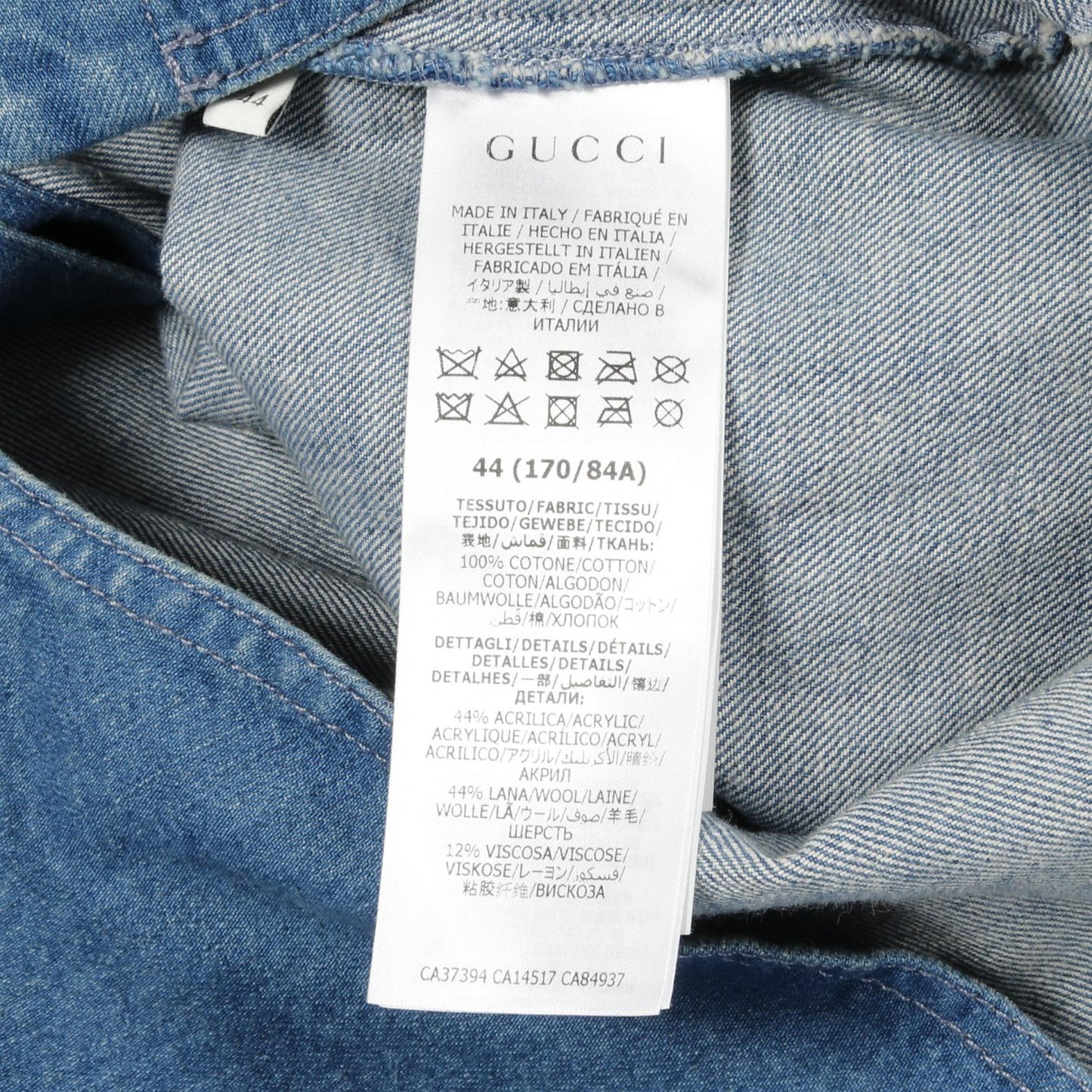 Gucci WASHED ORGANIC DENIM SHIRT Cotton Shirt