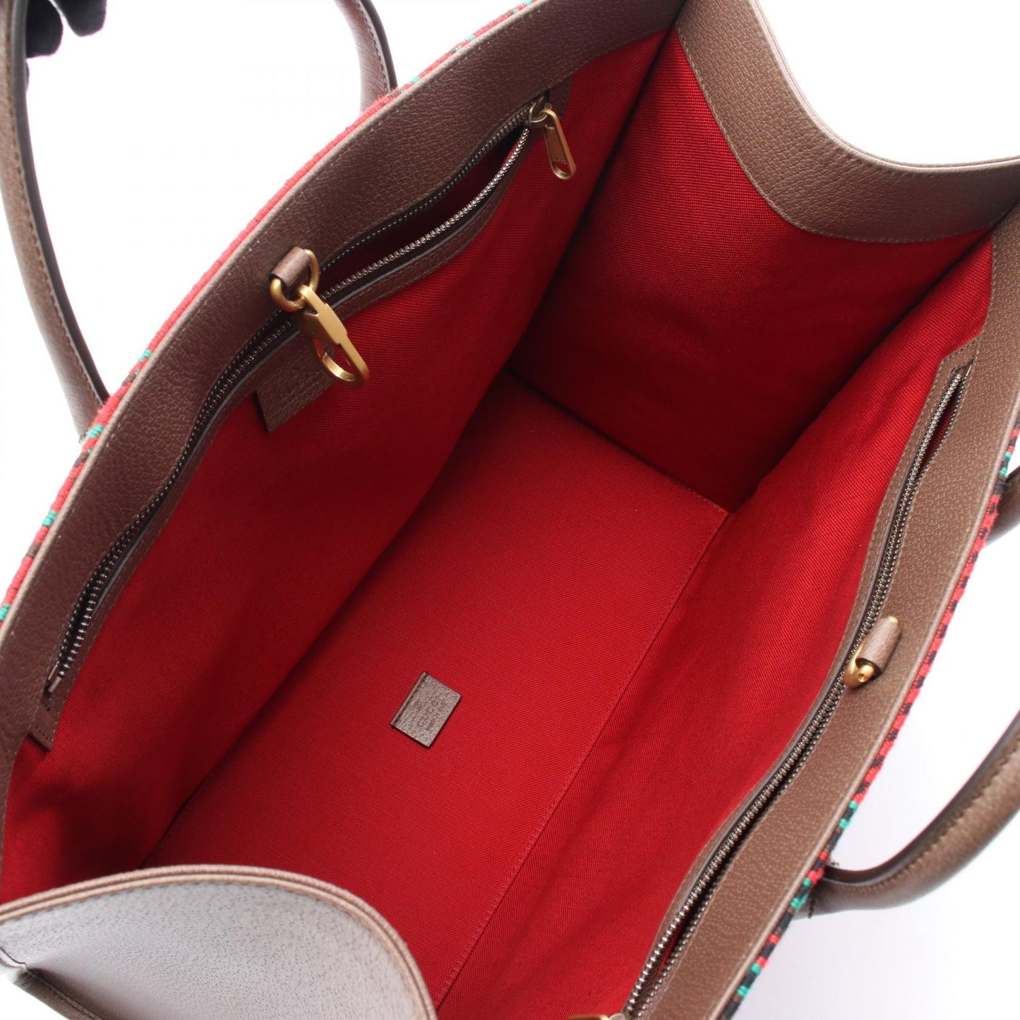 Gucci Interlocking G Fabric Leather Tote Bag