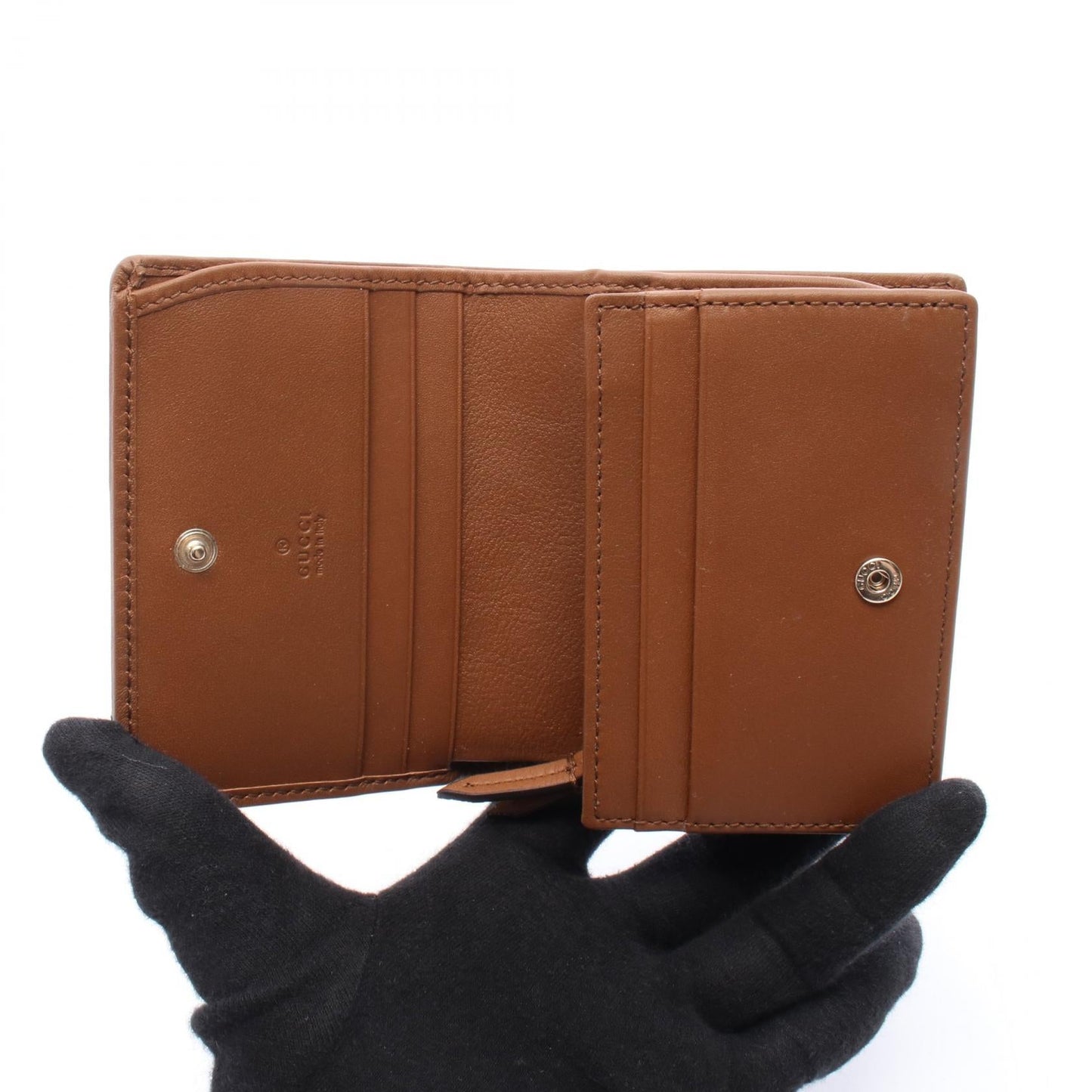 Gucci GG Emblem Small Wallet Leather PVC Wallet