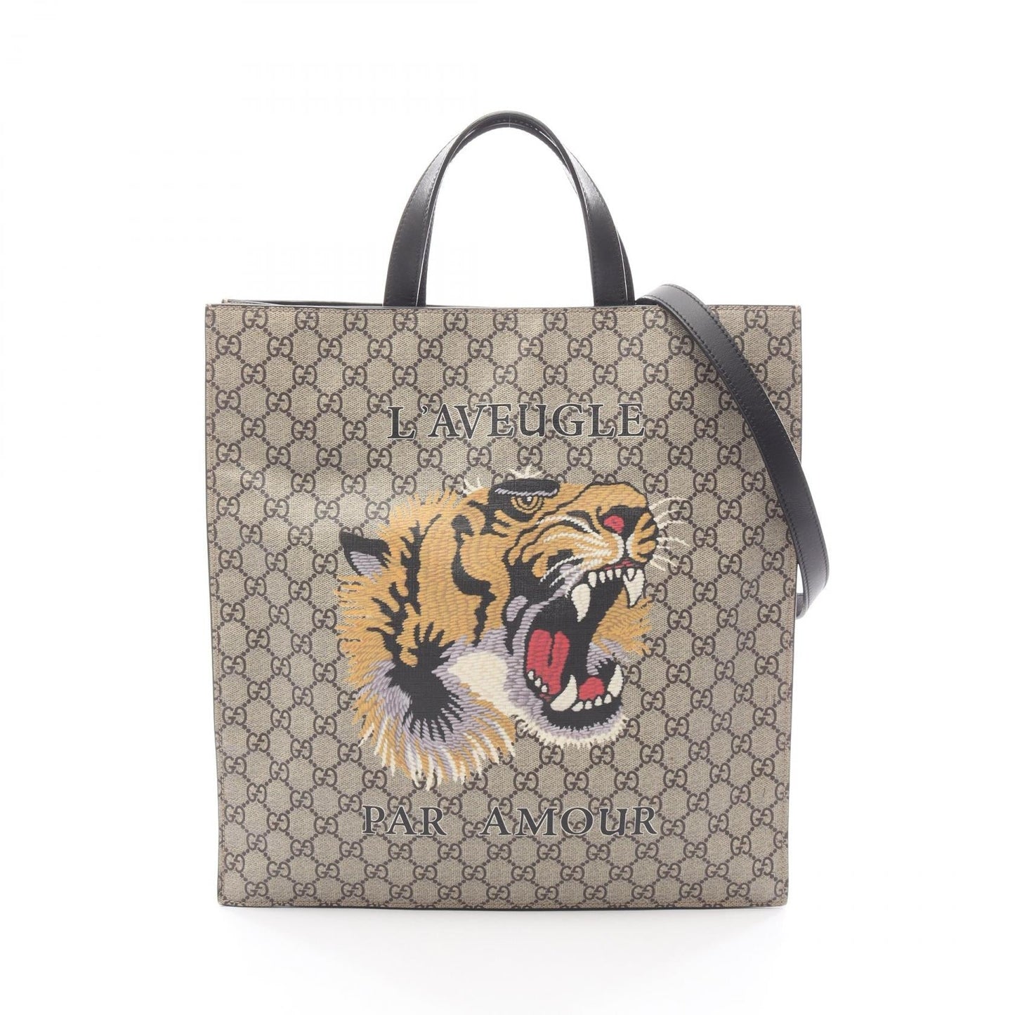 Gucci GG Supreme Tiger PVC Coated Canvas Tote Bag