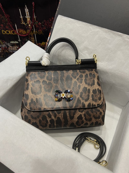 DG Sicily Bag In Leopard-Print Pony Hair Multicolour For Women 10.2in/26AmeliaDG