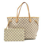 Louis Vuitton Damier Azur Neverfull MM Shoulder Bag