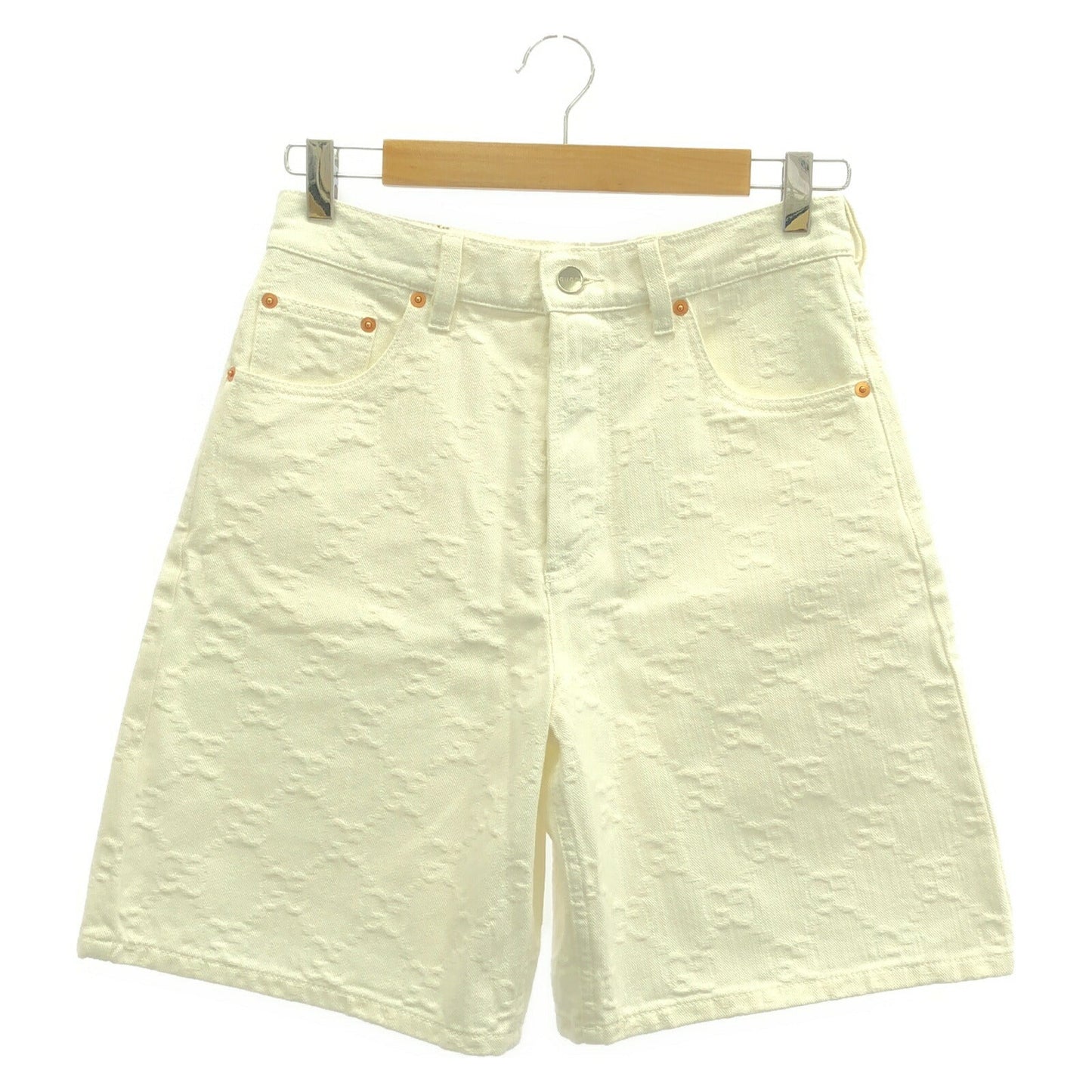 Gucci GG Jacquard Denim Bermuda Shorts Cotton Shorts