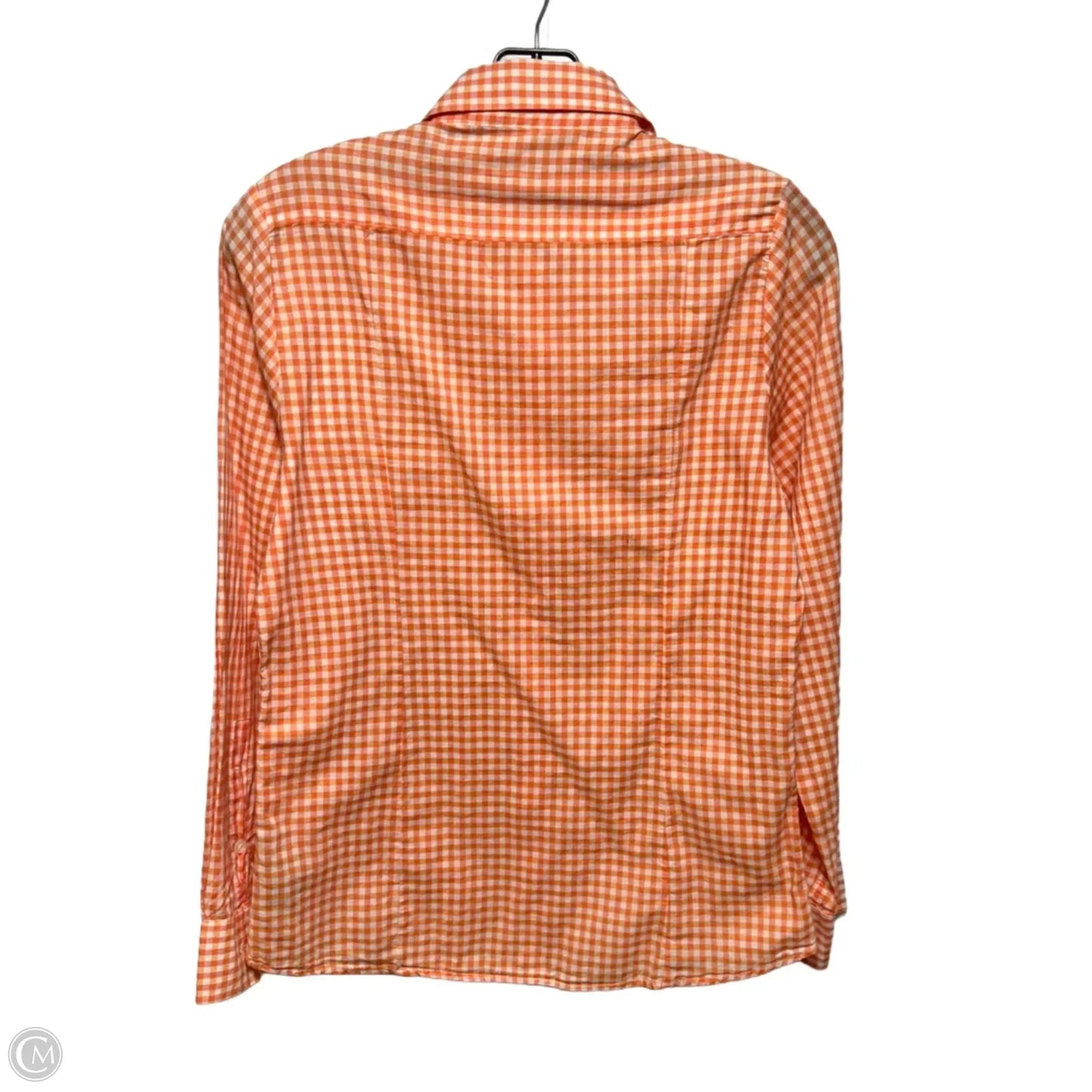 Button Down Shirt Luxury Designer By Burberry Brit In Gingham Pattern, Size: L
