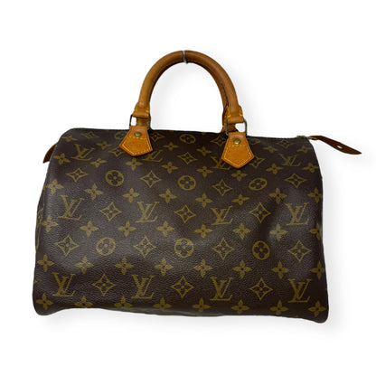 Speedy 30 Handbag Luxury Designer By Louis Vuitton  Size: Medium