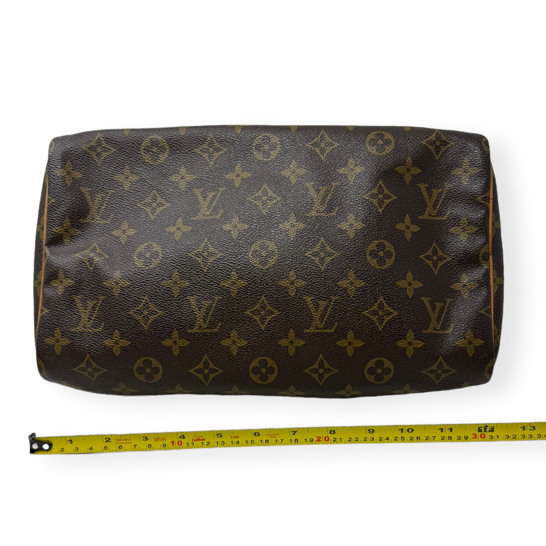 Speedy 30 Handbag Luxury Designer By Louis Vuitton  Size: Medium