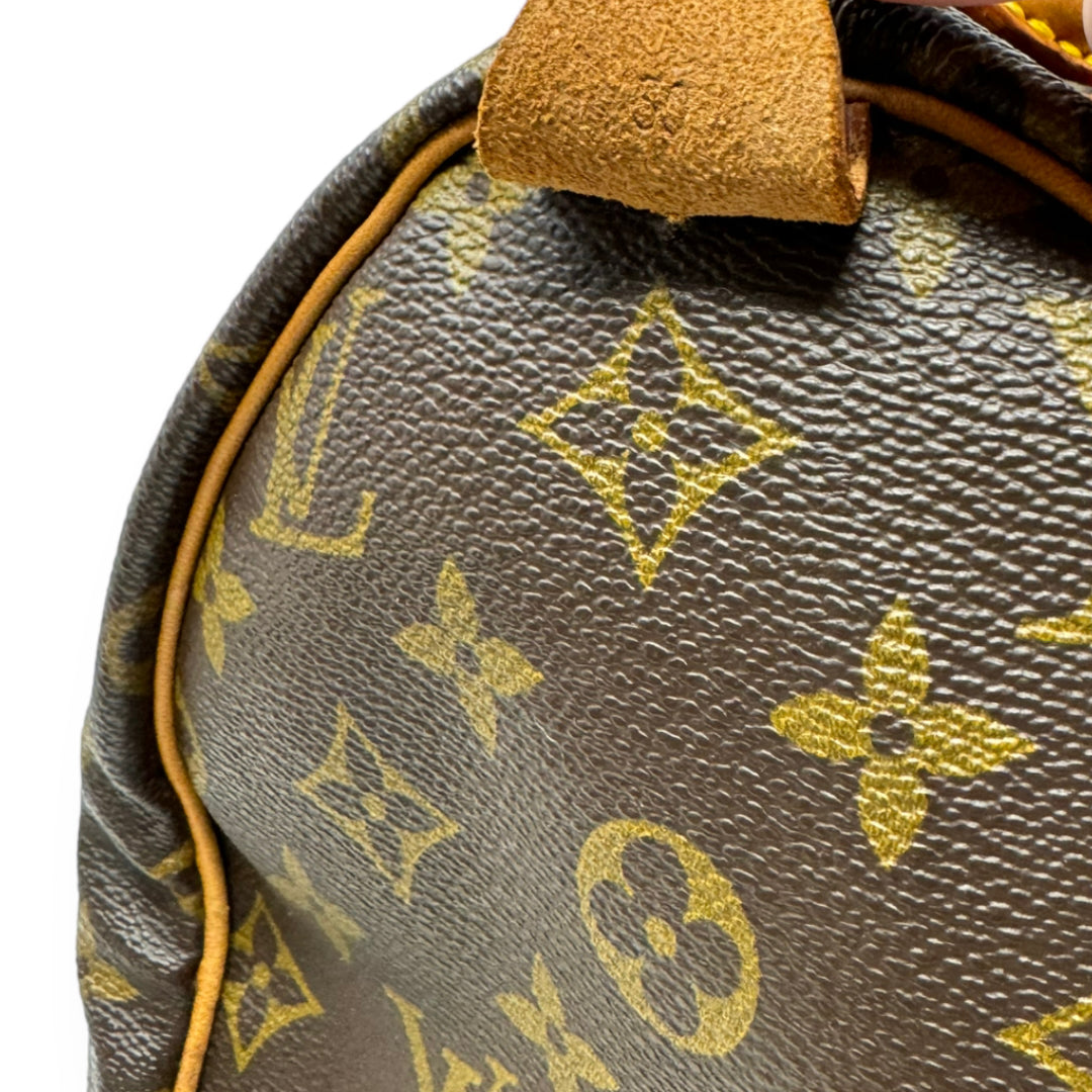 Speedy 30 Handbag Luxury Designer By Louis Vuitton  Size: Medium