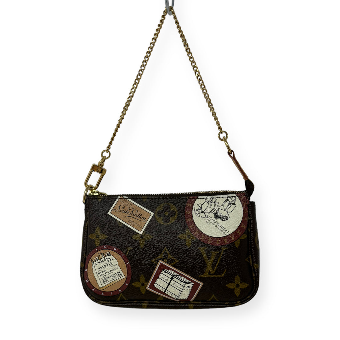 Monogram Mini Pochette Clutch Luxury Designer By Louis Vuitton  Size: Small