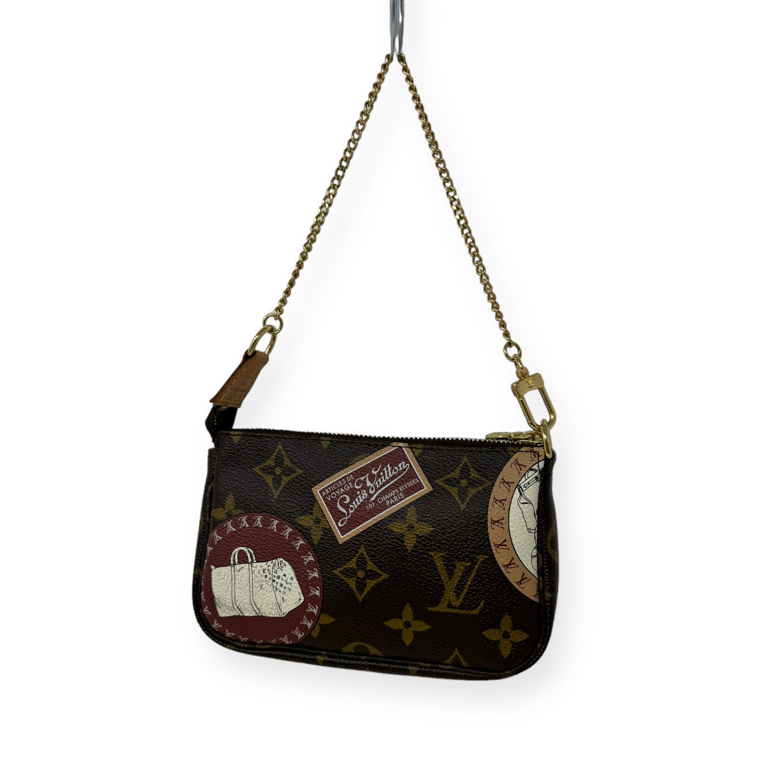 Monogram Mini Pochette Clutch Luxury Designer By Louis Vuitton  Size: Small
