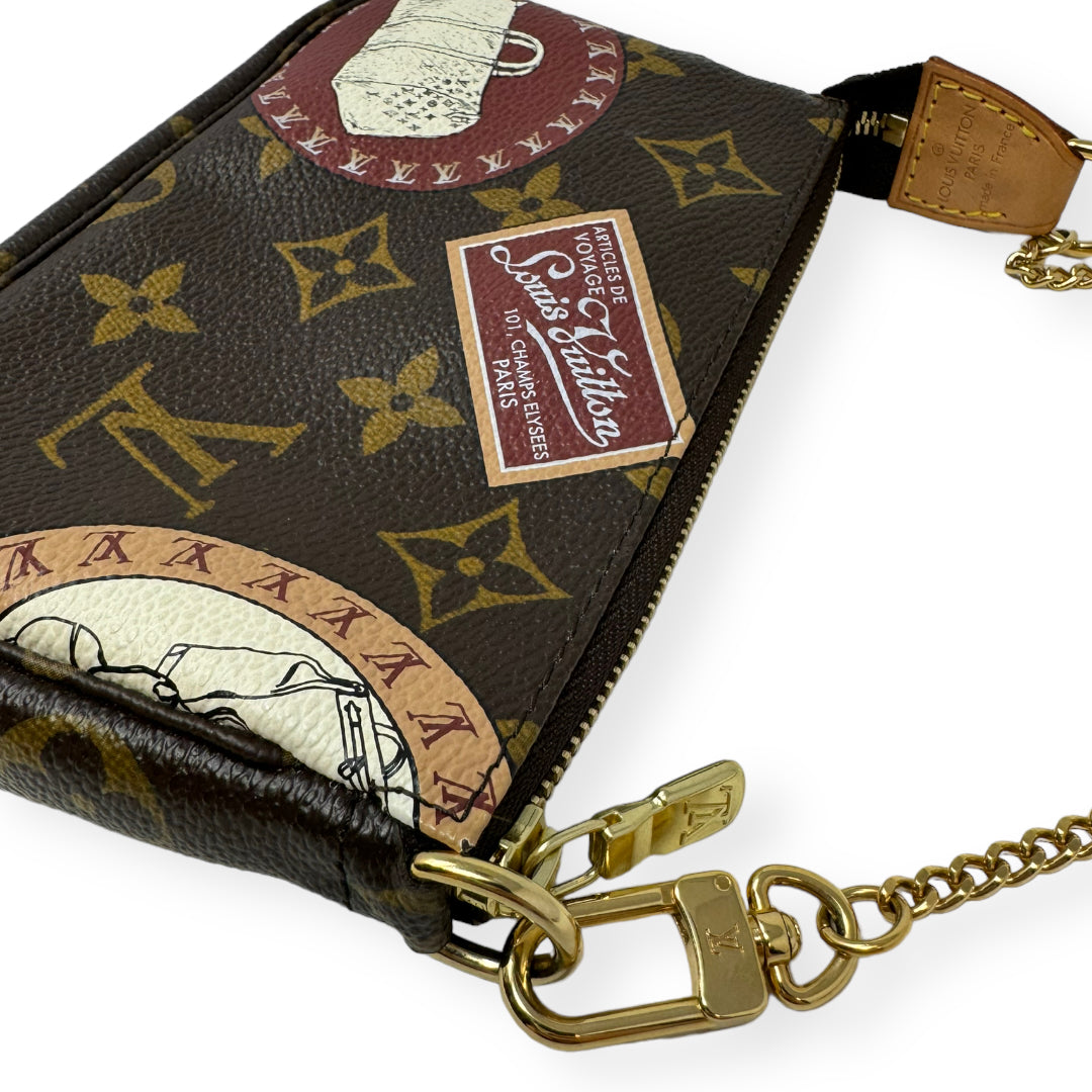 Monogram Mini Pochette Clutch Luxury Designer By Louis Vuitton  Size: Small