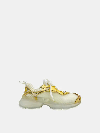 CHRISTIAN DIOR Vibe White & Gold Size EU 35 Sneakers