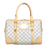 Louis Vuitton Damier Azur Berkeley Handbag Mini Boston Bag White PVC Leather