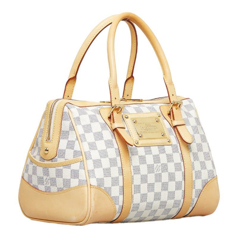 Louis Vuitton Damier Azur Berkeley Handbag Mini Boston Bag White PVC Leather