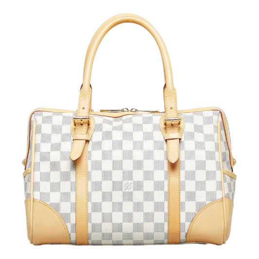 Louis Vuitton Damier Azur Berkeley Handbag Mini Boston Bag White PVC Leather