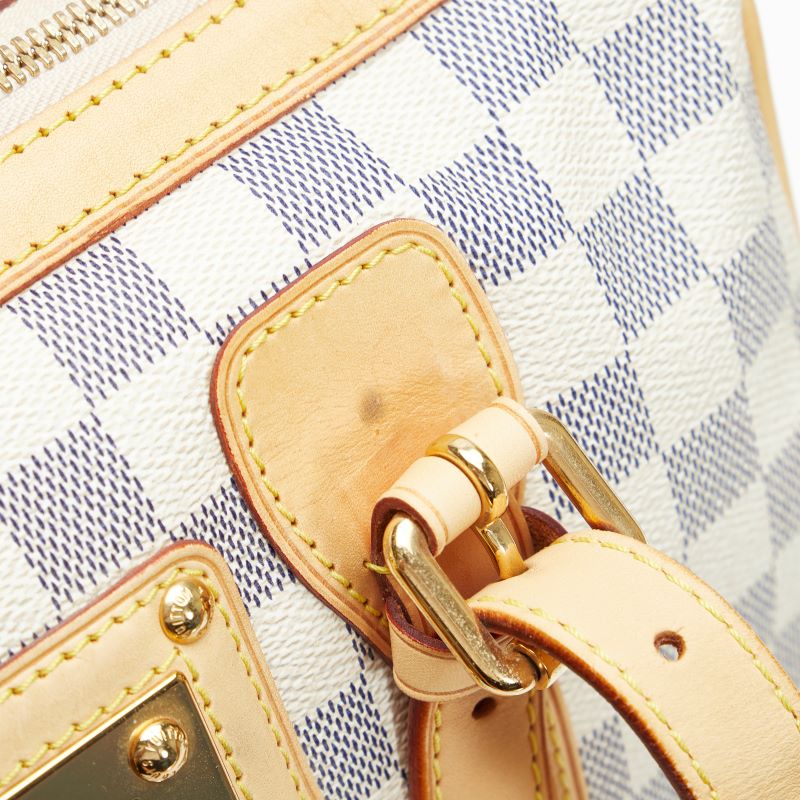 Louis Vuitton Damier Azur Berkeley Handbag Mini Boston Bag White PVC Leather
