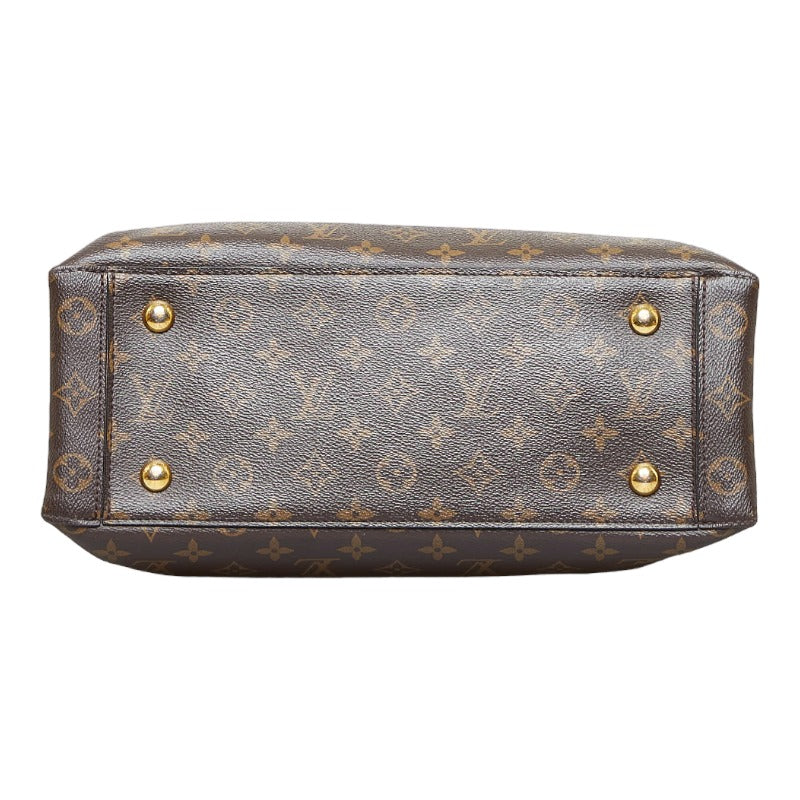 Louis Vuitton Monogram Tote Handbag Shoulder Coquelicot Gold Leather