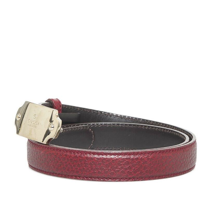 Gucci Logo Plate Leather Belt