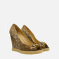 GUCCI Metallic Gold GG Size EU 40.5 Wedges