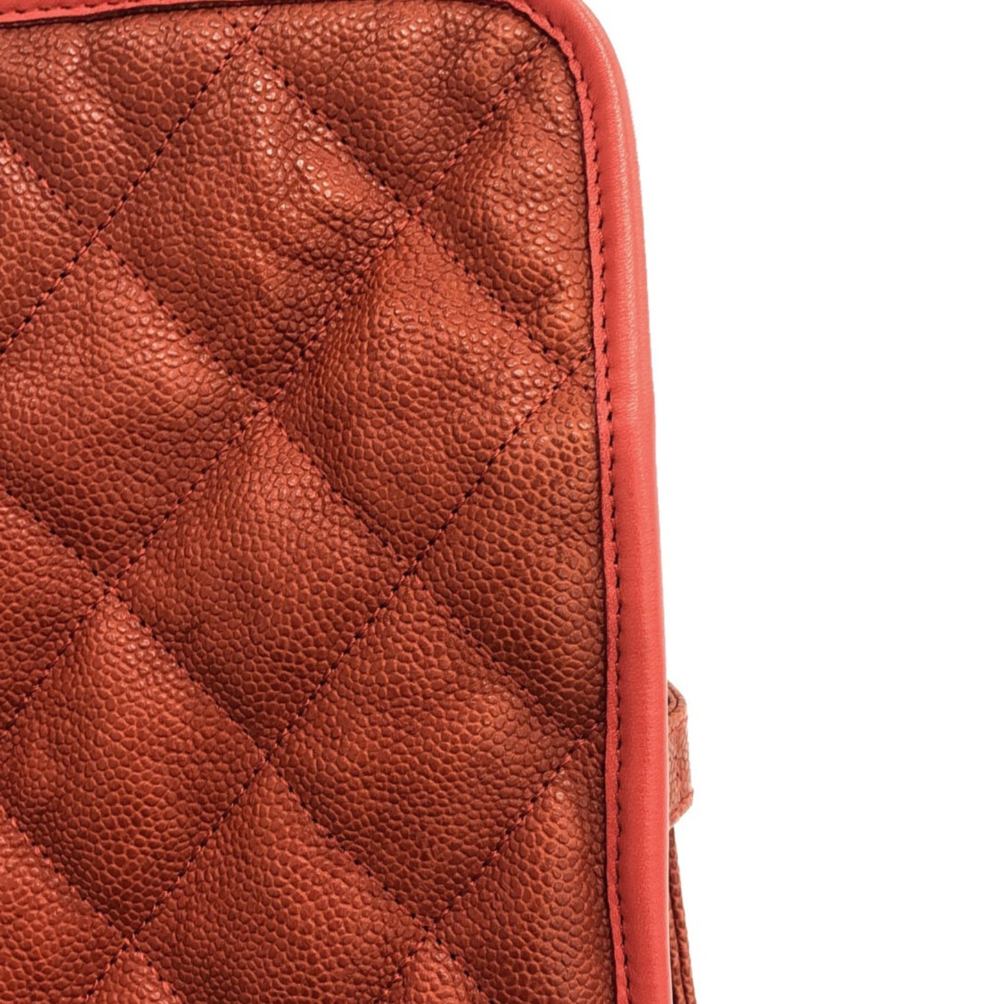 Red Chanel Caviar French Riviera Tote