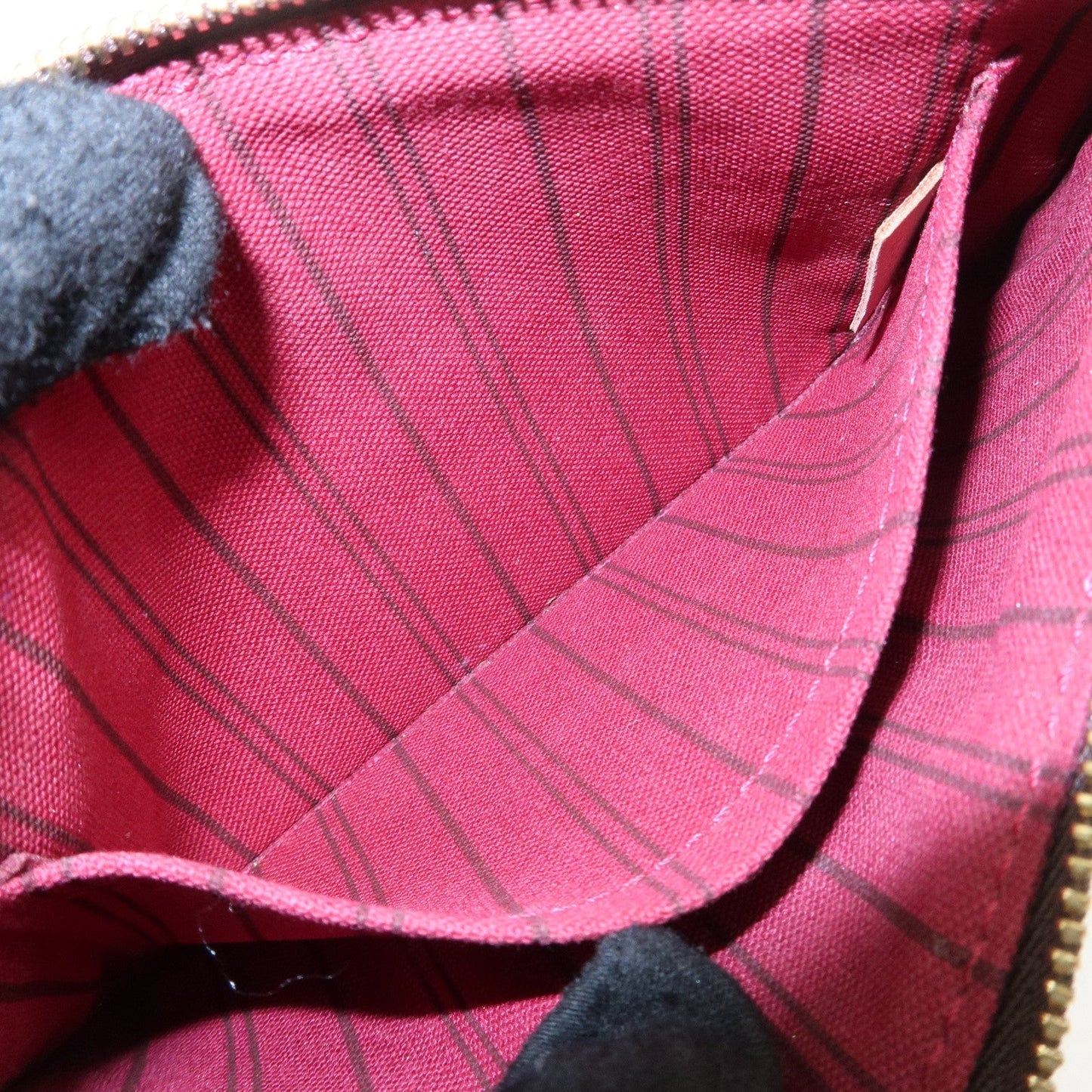 Louis Vuitton Monogram Pouch For Neverfull PM Brown Fuchsia