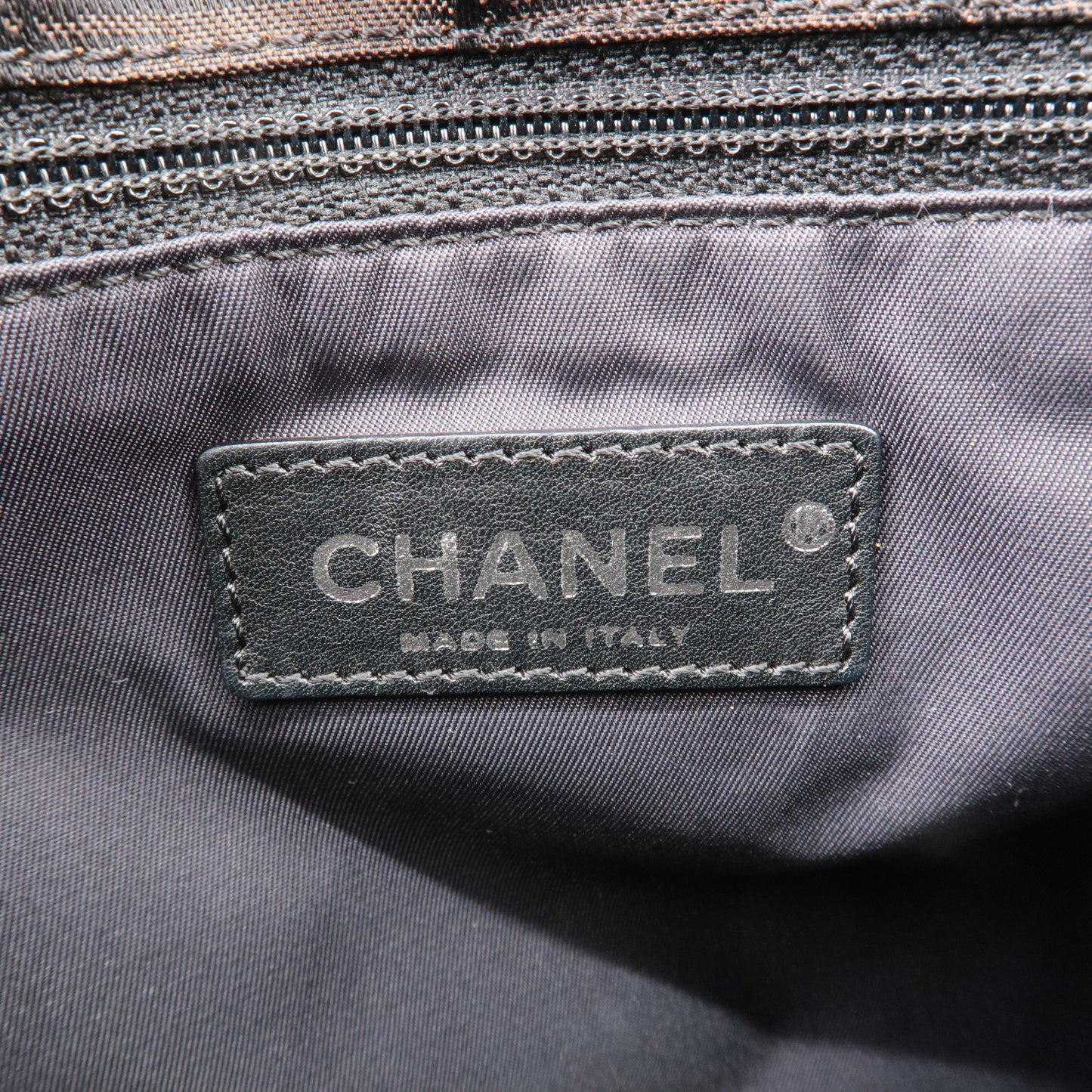 CHANEL New Travel Line Nylon Jacquard Leather Shoulder Bag A29347