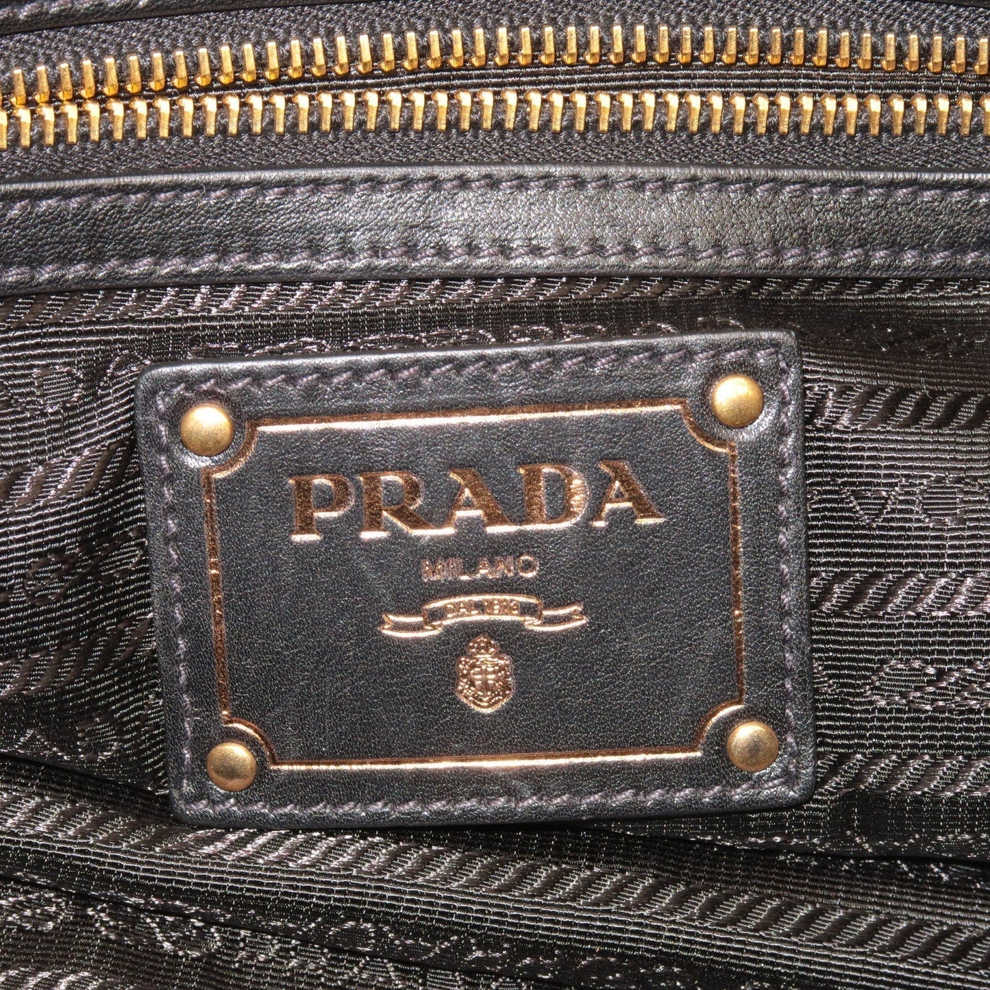 Prada Logo Leather One Shoulder Bag NERO Black