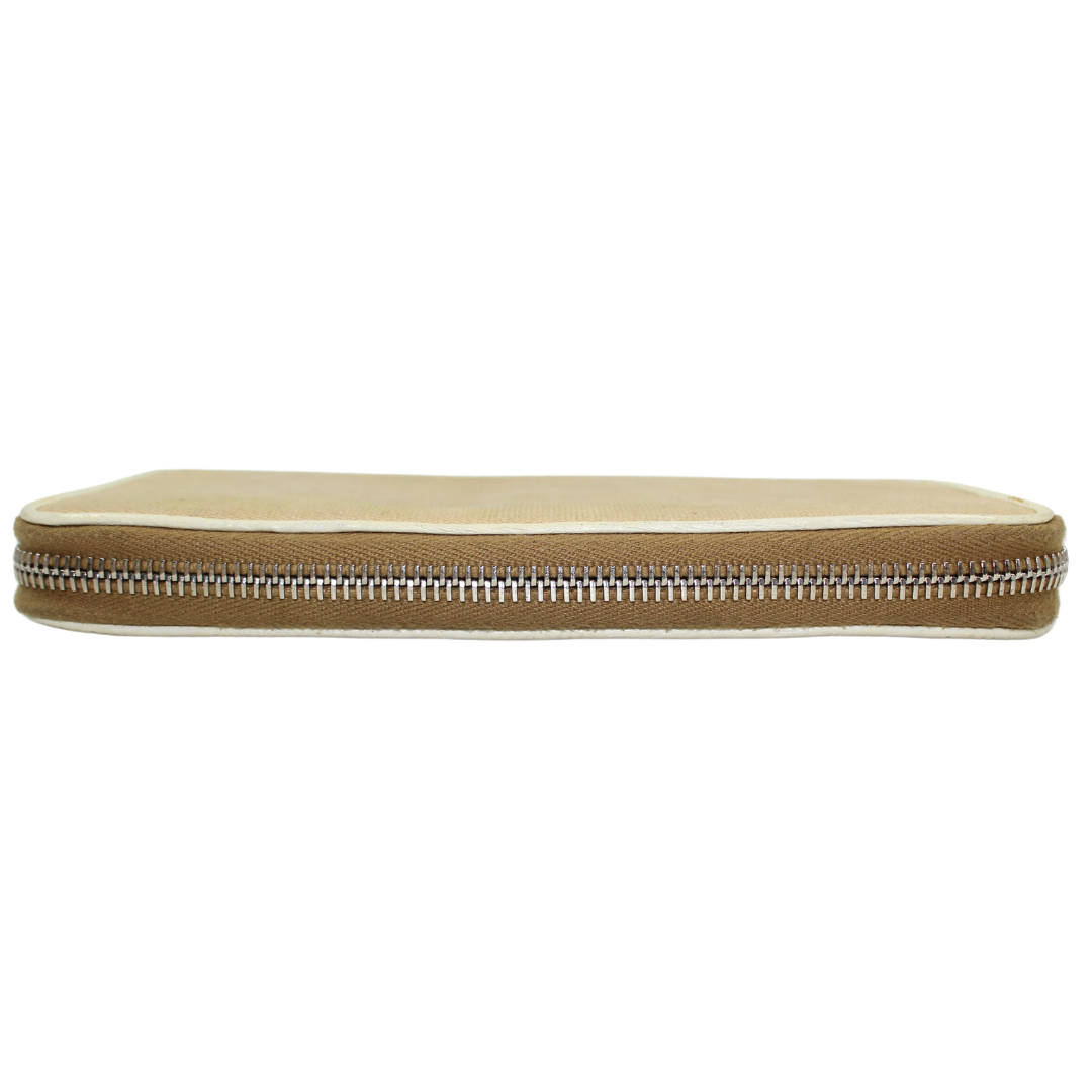 Prada   Logo Canvas Zip Around Wallet