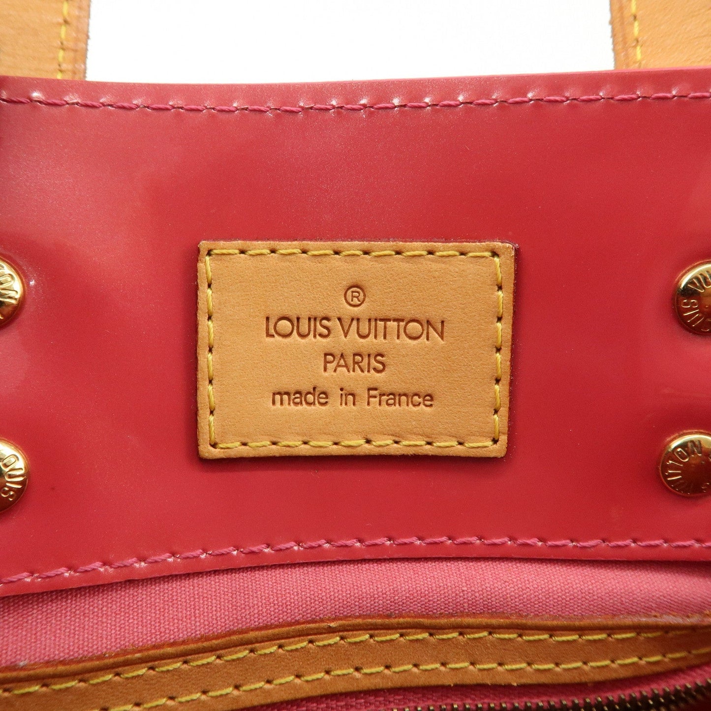 Louis Vuitton Monogram Vernis Lead PM Hand Bag Framboise M9132F