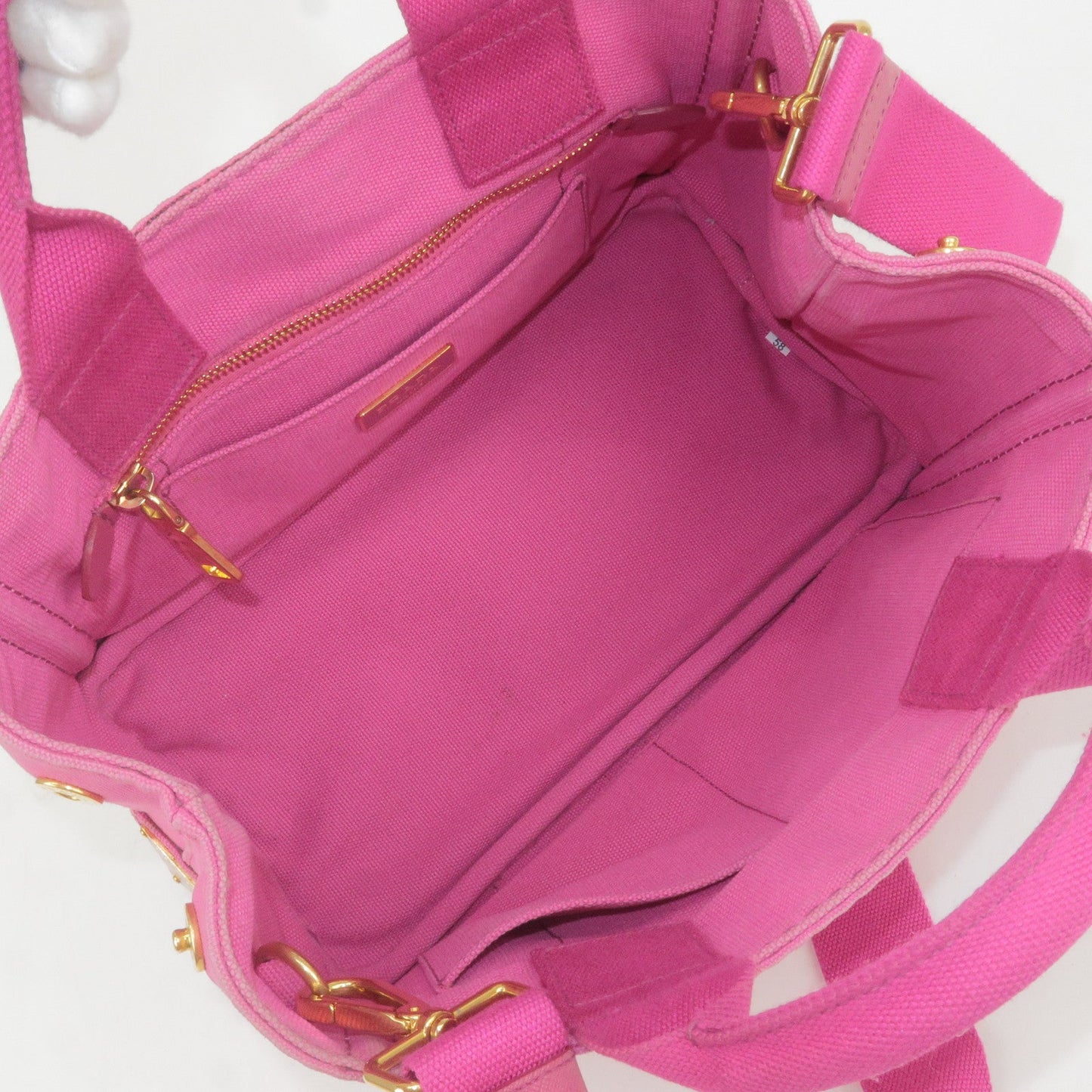 Prada Canapa Mini Canvas 2Way Bag Shoulder Bag Pink B2439G