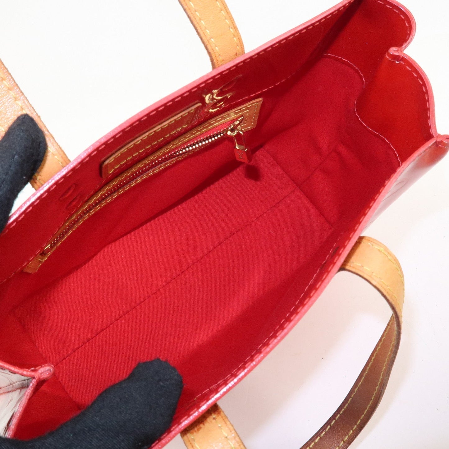 Louis Vuitton Monogram Vernis Lead PM Hand Bag Rouge M91088