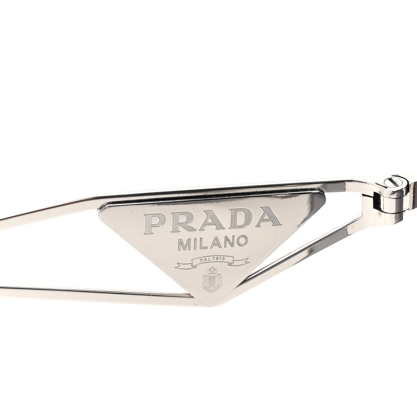 Prada Metal Symbole Triangle Logo Sunglasses SPR57Y Smoky Grey
