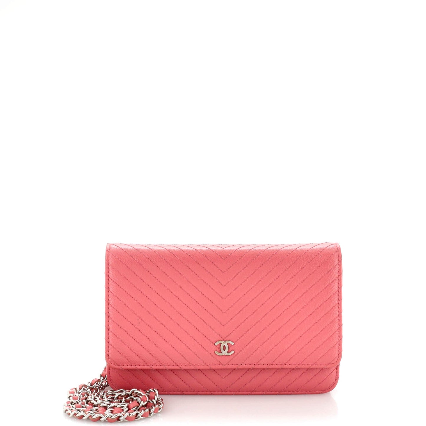 CHANEL Wallet on Chain Chevron Iridescent Caviar