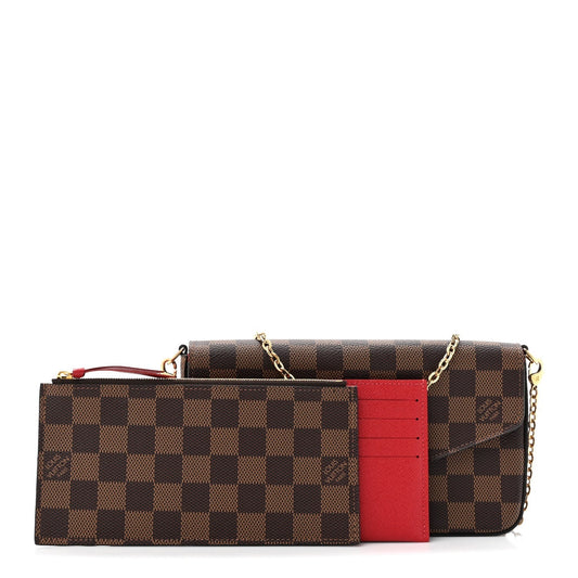 Louis Vuitton Damier Ebene Pochette Felicie Chain Wallet
