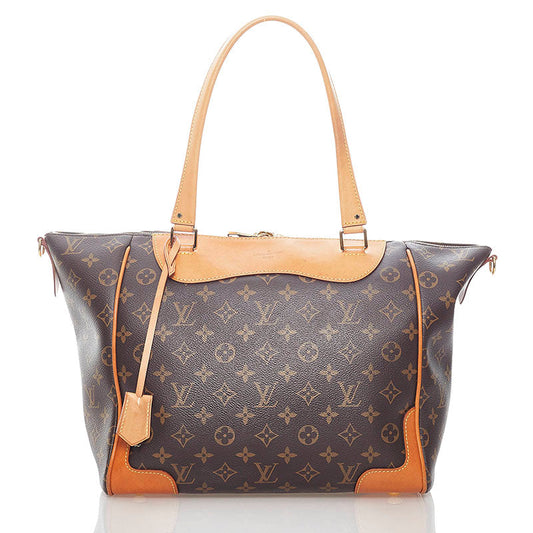 Louis Vuitton Monogram Tote Bag Shoulder Brown PVC Leather