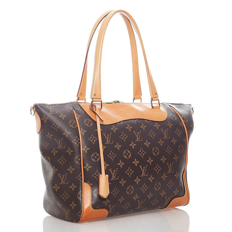 Louis Vuitton Monogram Tote Bag Shoulder Brown PVC Leather