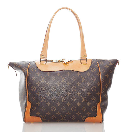 Louis Vuitton Monogram Tote Bag Shoulder Brown PVC Leather