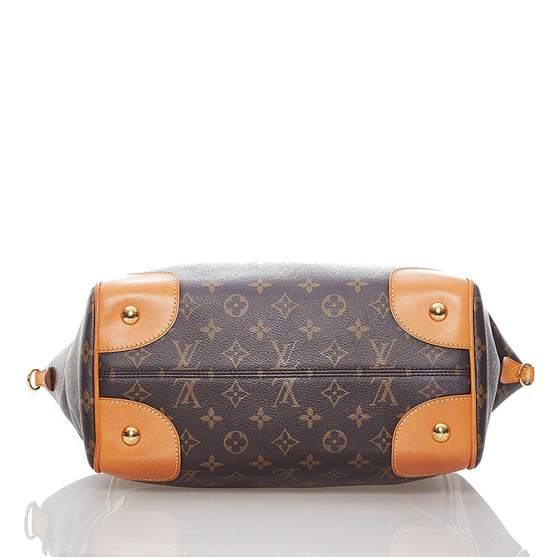 Louis Vuitton Monogram Tote Bag Shoulder Brown PVC Leather