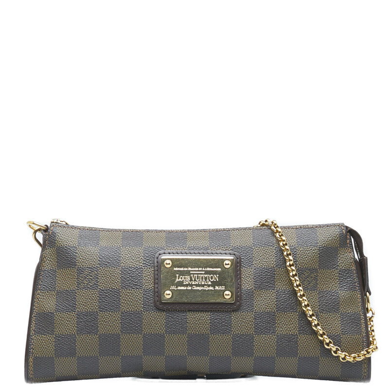 Louis Vuitton Damier Chain Handbag Shoulder Brown PVC Leather