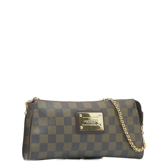 Louis Vuitton Damier Chain Handbag Shoulder Brown PVC Leather