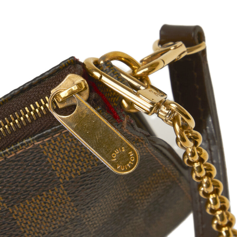 Louis Vuitton Damier Chain Handbag Shoulder Brown PVC Leather