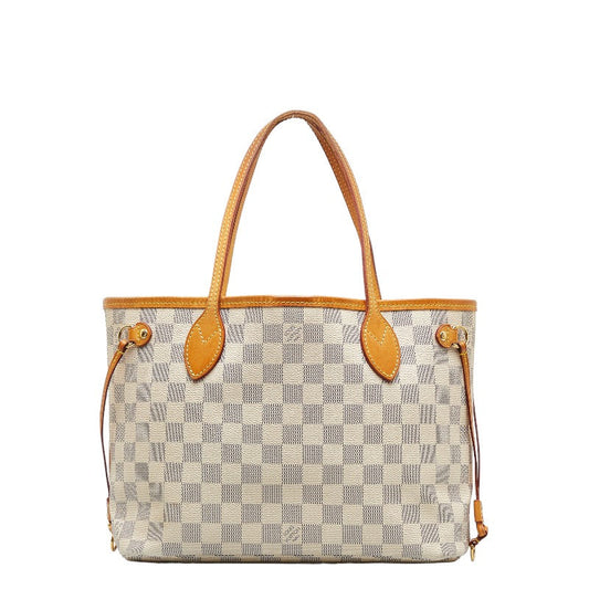 Louis Vuitton Damier Azur PM Tote Bag Shoulder White PVC Leather