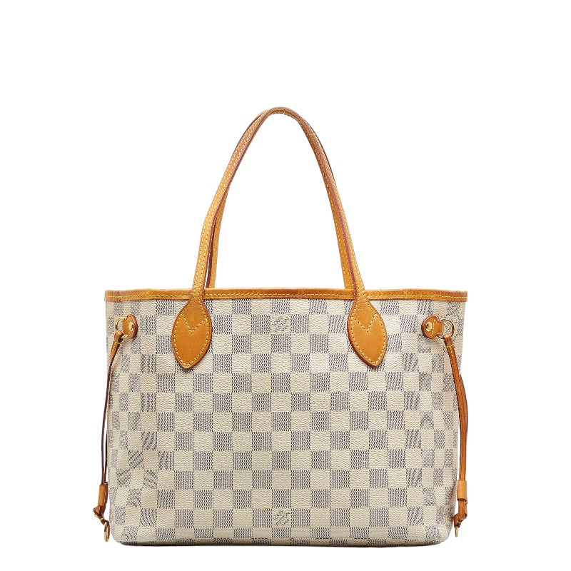 Louis Vuitton Damier Azur PM Tote Bag Shoulder White PVC Leather