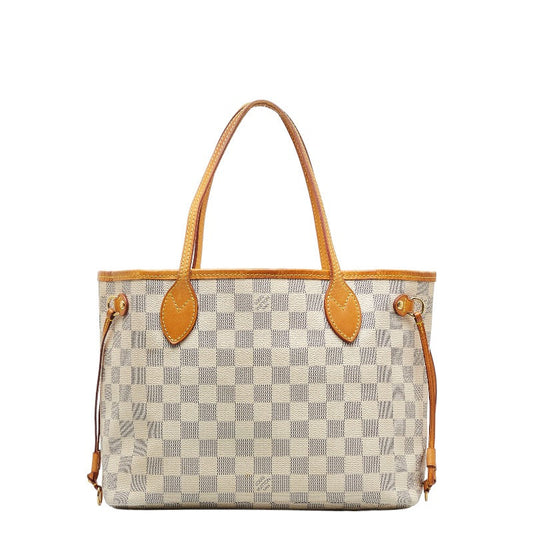 Louis Vuitton Damier Azur PM Tote Bag Shoulder White PVC Leather