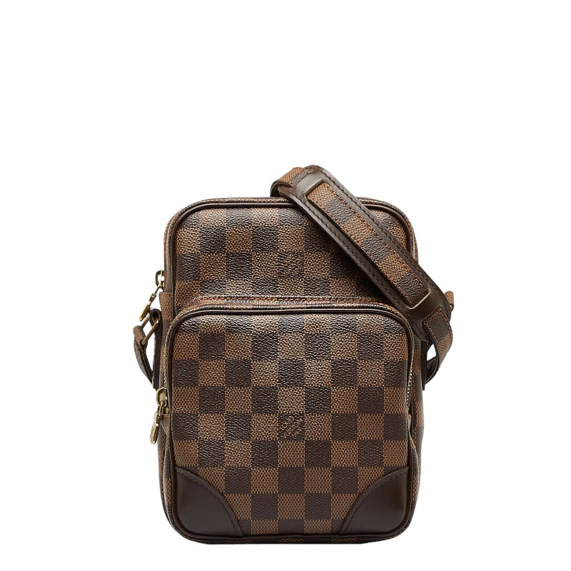 Louis Vuitton Damier Amazon Crossbody Shoulder Bag Ebene Brown PVC Leather