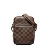 Louis Vuitton Damier Amazon Crossbody Shoulder Bag Ebene Brown PVC Leather