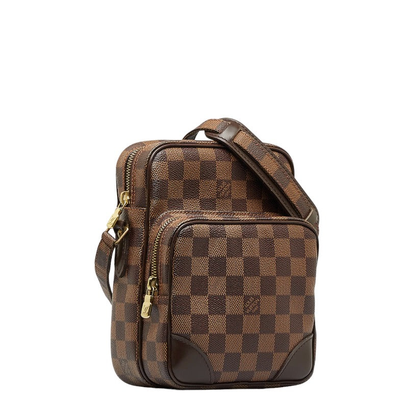 Louis Vuitton Damier Amazon Crossbody Shoulder Bag Ebene Brown PVC Leather